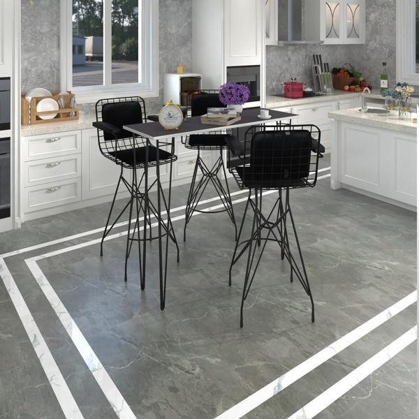 Knsz masa sandalye takımı hem105zengin grisyh 140*040 3 sandalye syhsyh kolçaklı sırt minderli - Image 1