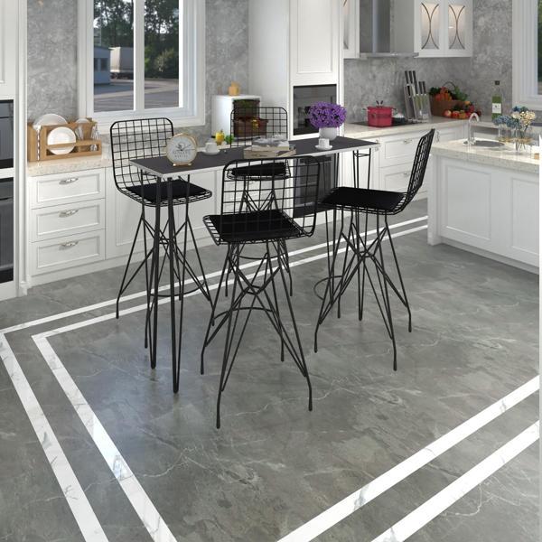 Knsz masa sandalye takımı hem105zengin grisyh 140*040 4 sandalye syhsyh - Image 1