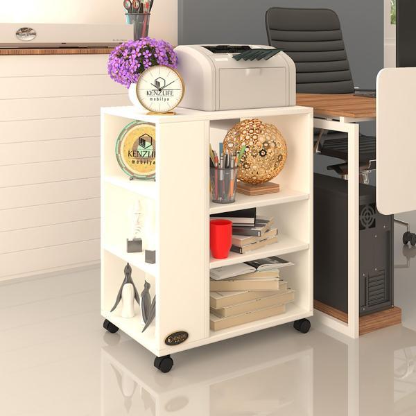 Kenzlife ofis yazıcı masası berubetto076 byz 076*060*40 tekerlekli sekreter - Image 1