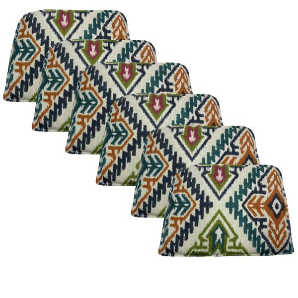 Knsz sırt minderi 6 lı mazlum kilim desen kumaş cırtlı tel sandalyesi sırtı için - Image 1