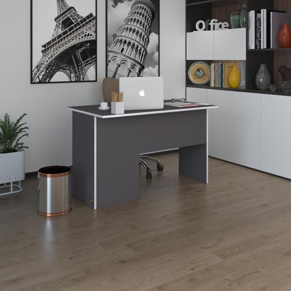 Kenzlife ofis masası miyamoto gri sağ 75*170*60 kilitli kapaklı dolap bilgisayar çalışma masası - Image 1