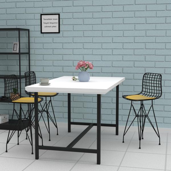 Knsz ufak boy tel bar sandalyesi 1 li uslu syhsrı 55 cm oturma yüksekliği mutfak bahçe cafe ofis - Image 1