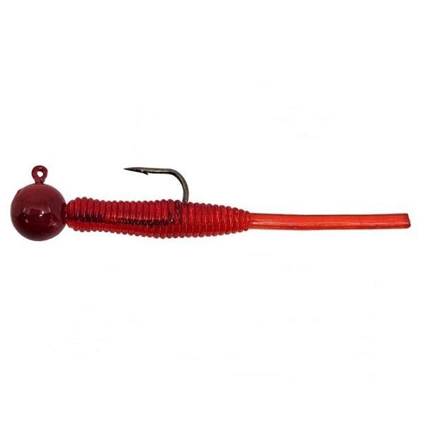 Kendo Hook Worm CY092 Jighead+Lrf Silikonu 2gr+4.5cm Head Red/Red - Image 1
