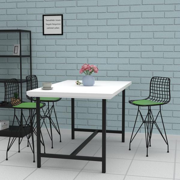Knsz ufak boy tel bar sandalyesi 1 li uslu syhyşl 55 cm oturma yüksekliği mutfak bahçe cafe ofis - Image 1