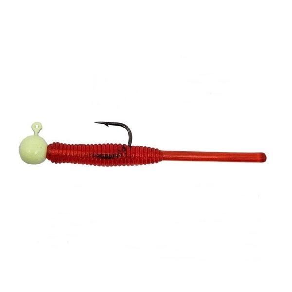 Kendo Hook Worm CY090 Jighead+Lrf Silikonu 1gr+4.5cm Head Glow/Red - Image 1