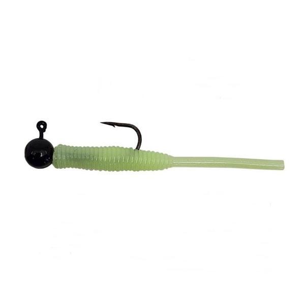 Kendo Hook Worm CY090 Jighead+Lrf Silikonu 1gr+4.5cm Head Black/Glow Green - Image 1