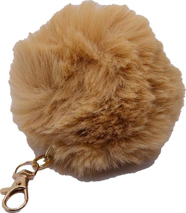 Bej Renk Peluş Ponpon Anahtarlık  976 - Image 1