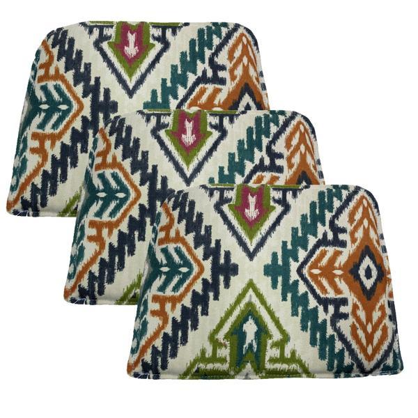 Knsz sırt minderi 3 lü mazlum kilim desen kumaş cırtlı tel sandalyesi sırtı için - Image 1