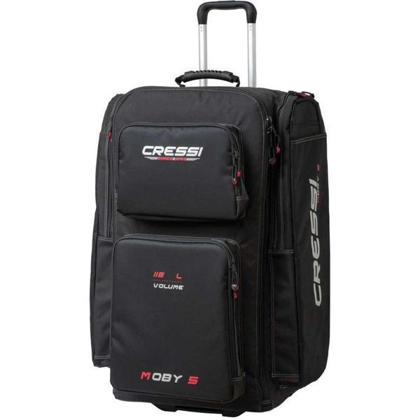 Cressi Moby 5 Tekerlekli Dalış Çantası BLACK / RED - Image 1