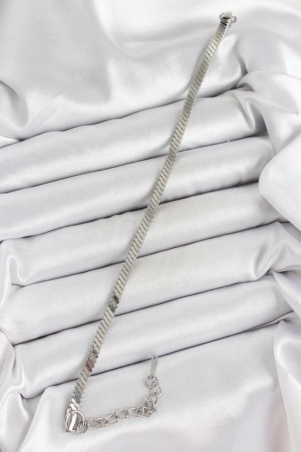 Gümüş Renk Yassı Zincir Model Kadın Bileklik - EBJ250620W35617 - Image 1