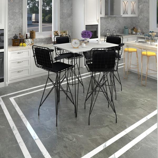 Knsz masa sandalye takımı hem105zengin byzsyh 130*070 4 sandalye syhsyh kolçaklı sırt minderli - Image 1