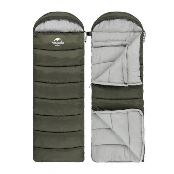 Naturehike U150 Zarf Tarzı Kapüşonlu Uyku Tulumu -6°C HAKİ-Right - Image 1
