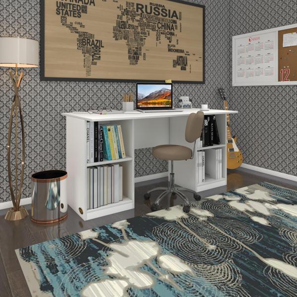 Kenzlife ofis masası pat morita byz 75*160*60 raflı dolap çiftli şeritli bilgisayar çalışma masası - Image 1