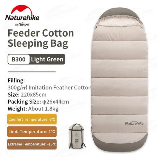 Naturehike Feeder B300 Cotton Uyku Tulumu -13°C Moss Green-Left - Image 1