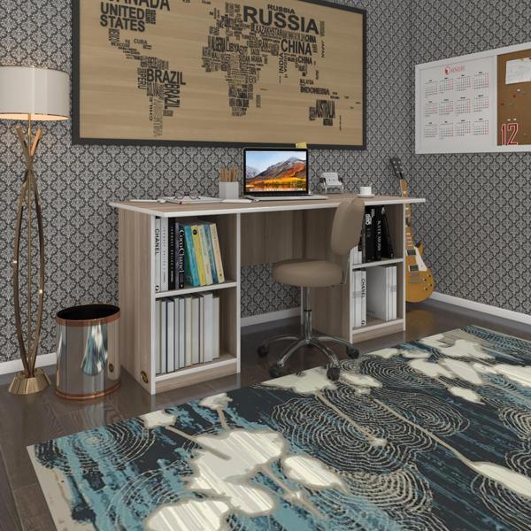 Kenzlife ofis masası pat morita crd 75*150*60 raflı dolap çiftli şeritli bilgisayar çalışma masası - Image 1
