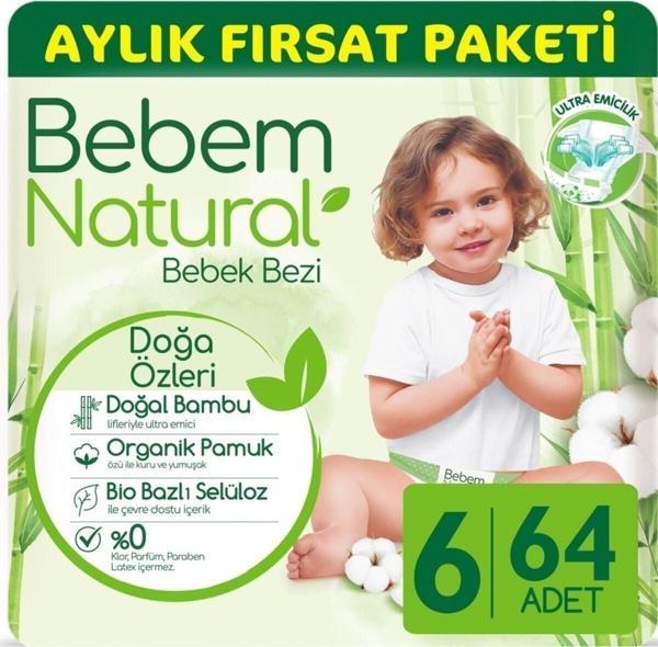 Bebem Natural Bebek Bezi Ultra Fırsat Paketi Extra Large 6 No 64 - Image 1