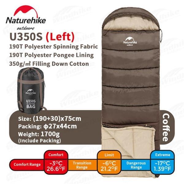 Naturehike U350S Zarf Tarzı Kapüşonlu Uyku Tulumu -17°C KAHVERENGİ-Right - Image 1