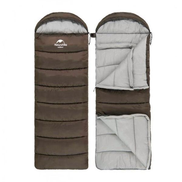 Naturehike U350 Zarf Tarzı Kapüşonlu Uyku Tulumu -13°C KAHVERENGİ-Right - Image 1