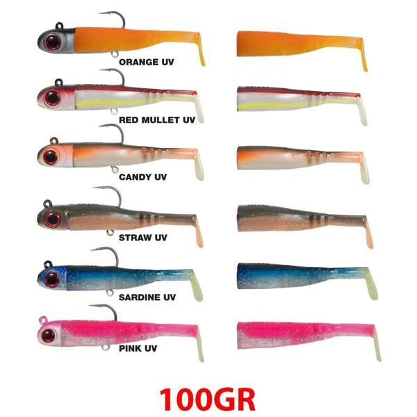 Seabor Lily Shad 12cm 100gr 2+1 Off Shore Silikon Yem Red Mullet UV - Image 1