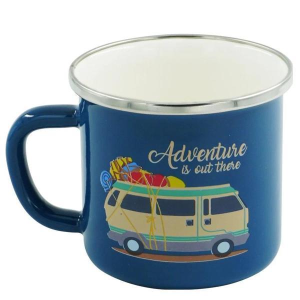 Orcamp Retro Emaye Kupa Bardak 330 cc [Karavan] MAVİ - Image 1