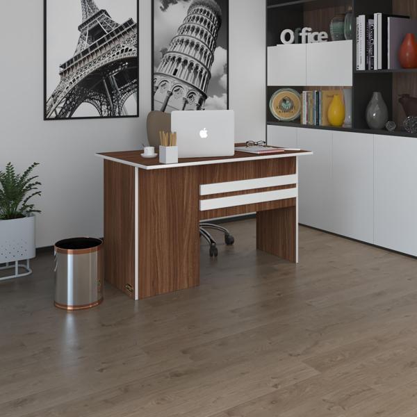 Kenzlife ofis masası kamikaze cvz sağ 75*170*60 raflı dolap şeritli bilgisayar çalışma masası - Image 1