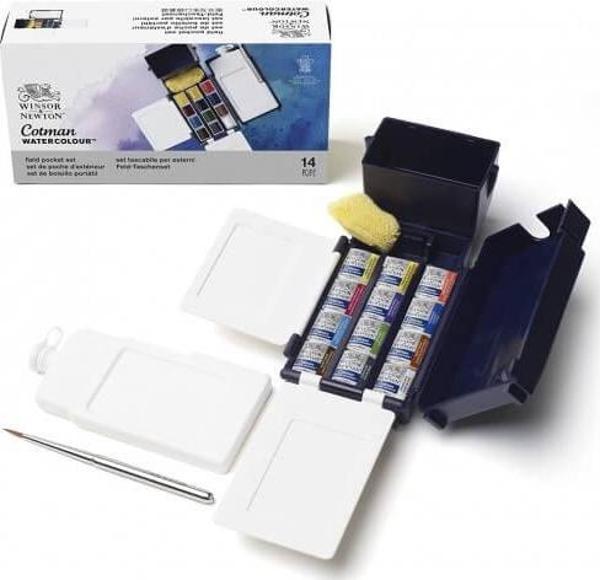Winsor Newton Cotman Field Box (Kır Tipi) 12'li Suluboya Yarım Tablet - Image 1