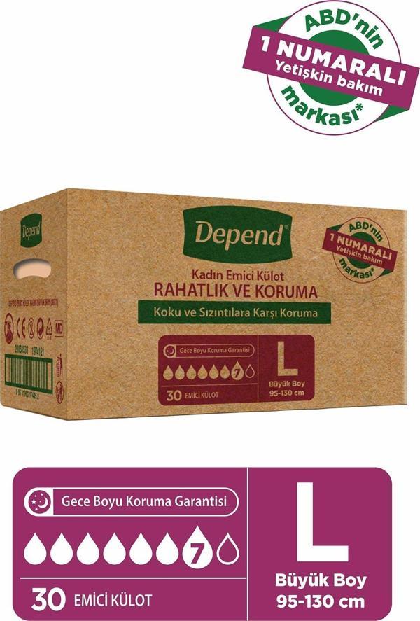Depend Hasta Bezi Külot Kadın Large 30 Adet - Image 1