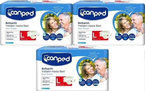 Canped Hasta Bezi Yetişkin Bel Bantlı Polietilen L-büyük Boy 90 Adet - Image 1