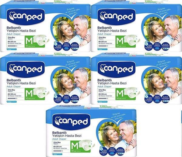 Canped Hasta Bezi Yetişkin Bel Bantlı Polietilenli M-orta Boy 150 Adet - Image 1
