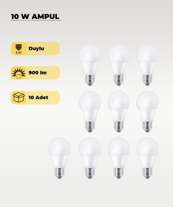10W Ampul Gün Işığı 4000K  - 10 Adet - Image 1