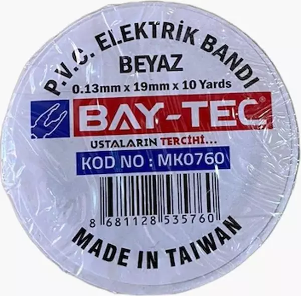 Beyaz Elektrik Bandı (10 Lu Paket) Mk0760 - Image 1