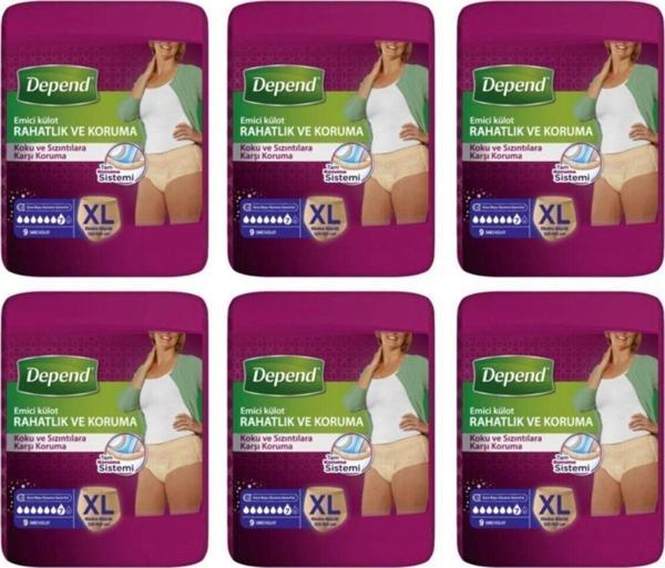 Depend Xl Kadın Emici Külot 9 X 6 Paket (54 ADET) Yeni - Image 1