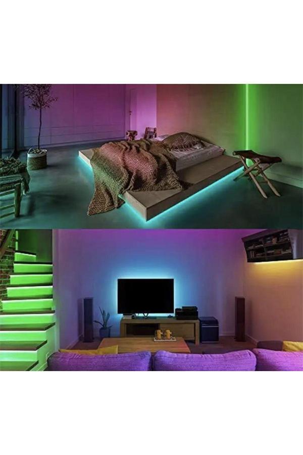 Led Rgb Set Ledli 16 Renkli Silikonlu Rgb Şerit Kumandalı Adaptörlü Set - Image 1
