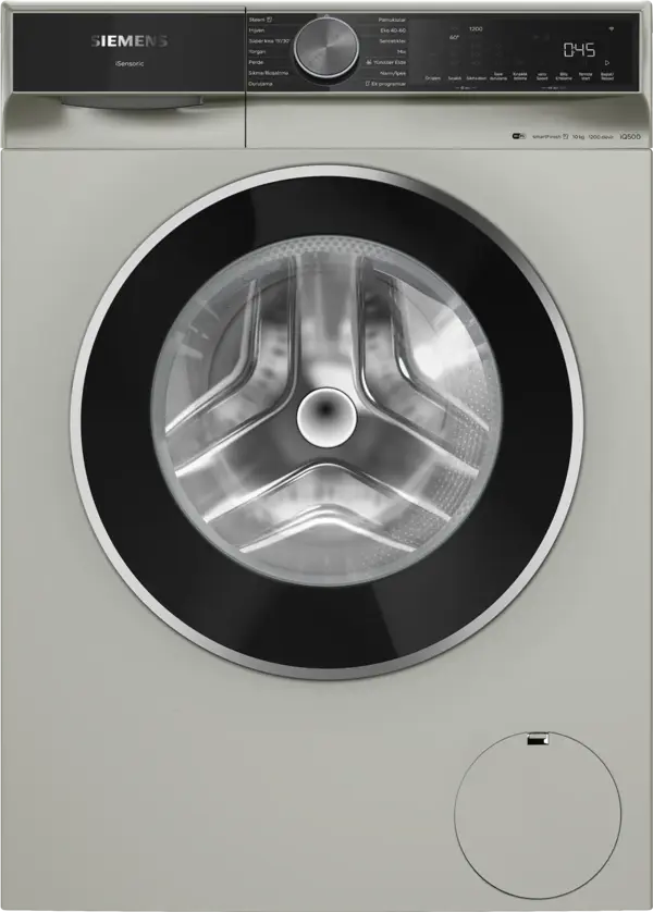 SİEMENS WG52K2ZXTR iQ500 Çamaşır Makinesi 10 kg 1200 dev./dak., Gümüş - Image 1
