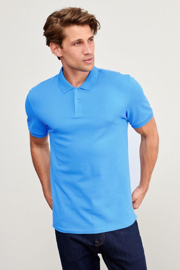 Erkek Kısa Kollu Polo Yaka T-shirt - MAVİ - Image 1