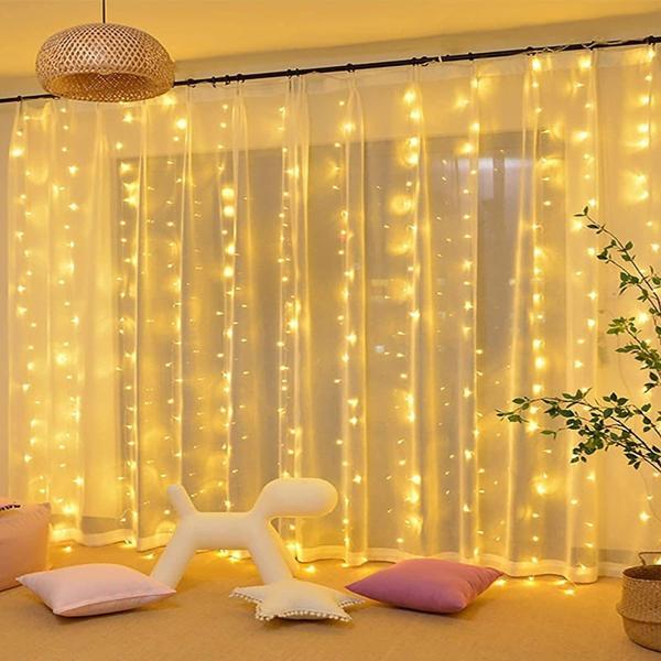 Robeve 8 Fonksiyonlu Animasyonlu Perde LED Işık Kalın Telli Saçak 240 LED Işık 3 x 3 Metre - Image 1