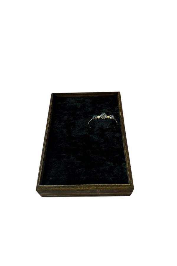 Megass Dekor Ahşap Model 25 / 18 Cm Siyah Renk Batırmalı Bileklik Kelepçe Tablası - Image 1