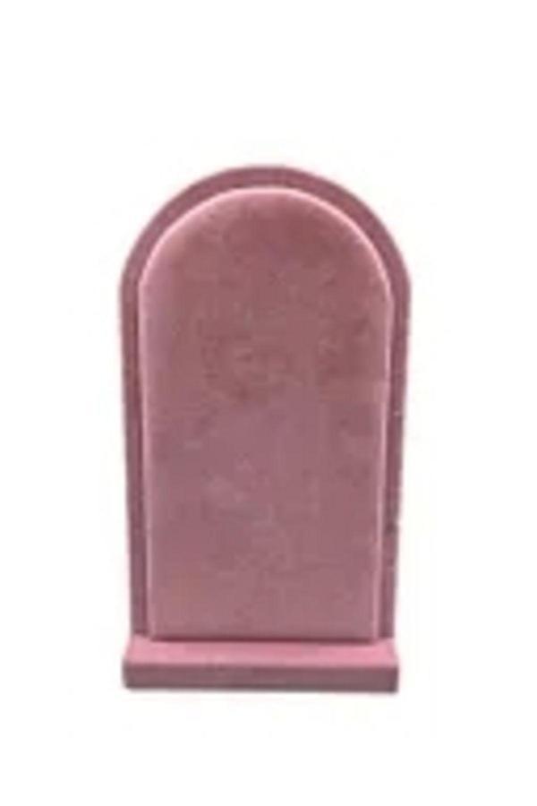 Megass Dekor Batum Model Süet Kumaş Pembe Renk 26/15 Cm Ayaklı Kolye Sergileme Standı - Image 1