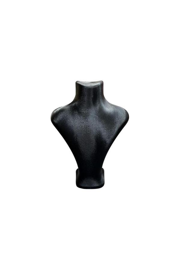 Megass Dekor Londra Model Imera Deri Kumaş Siyah Renk 28/23 Cm Kolye Sergileme Manken - Image 1