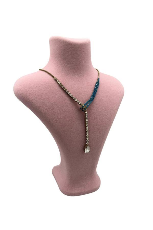 Megass Dekor Londra Model Süet Kumaş Pembe Renk 22/18 Cm Kolye Sergileme Mankeni - Image 1