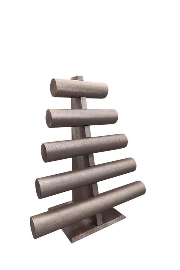Megass Dekor Lüx Imera Deri Kumaş Bronz Renk Boy 45 Cm En 38 Cm 5'Li T Model Bilezik Sergileme - Image 1