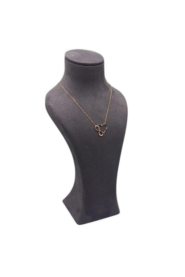 Megass Dekor Lüx Model Sardunya Kumaş Füme Renk Boy 28Cm Kolye Takı Sergileme Mankeni - Image 1