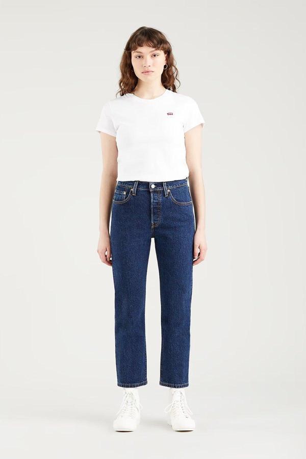 Levi's 501 Crop Kadın Yüksek Bel Koyu Indigo Pantolon - 36200-0179 - Image 1