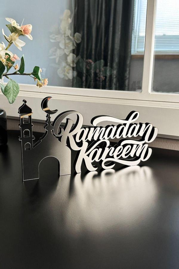 İwa Concept Ramadan Kareem Yazılı Ahşap Dekor 31 X 15 - İslami - İslami Duvar Sanatı Ev Ofis Cami Dekoru - Image 1