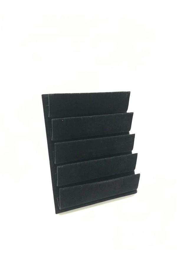 Megass Dekor Süet Kumaş 20/16 Cm Siyah Renk Ayaklı Küpe Standı - Image 1