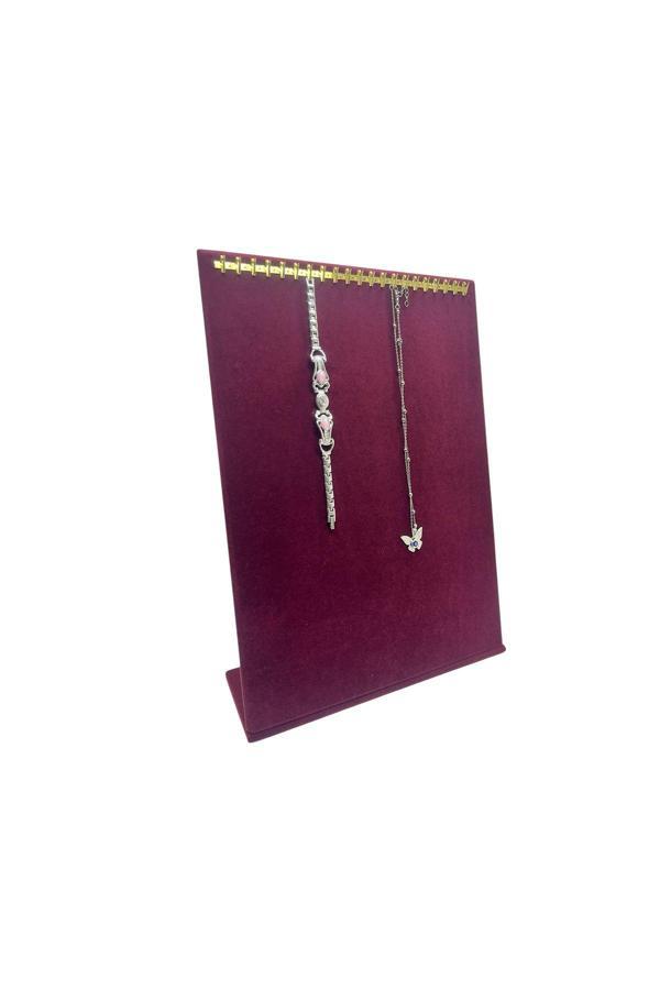 Megass Dekor Süet Kumaş 34/24 Cm Tırnaklı Ayaklı Tesbih-Kolye-Zincir Sergileme Standı - Image 1