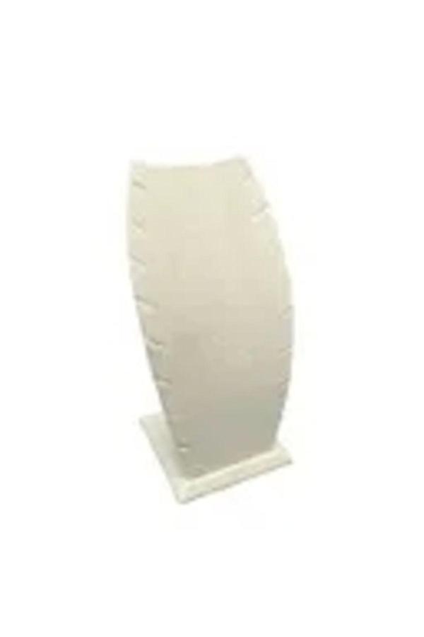 Megass Dekor Model Süet Kumaş Krem Renk 18/9 Cm Kolye - Zincir Ayaklı Stand - Image 1