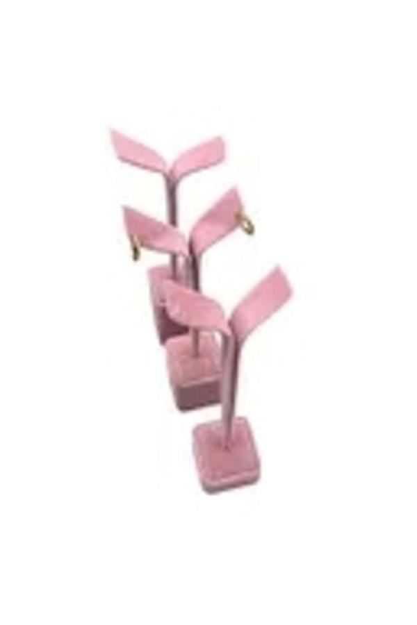 Megass Dekor Süet Kumaş Çoklu Pembe Renk 20/17/15 Cm Küpe Sergileme Aksesuar - Image 1
