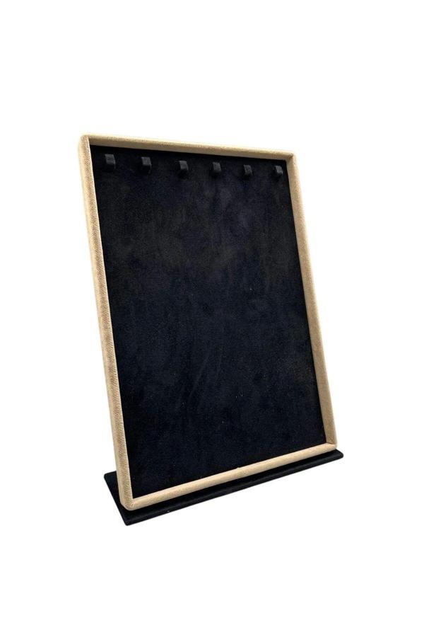 Megass Dekor Süet Kumaş Tırnaklı Siyah Renk 34/24 Cm Stand - Image 1