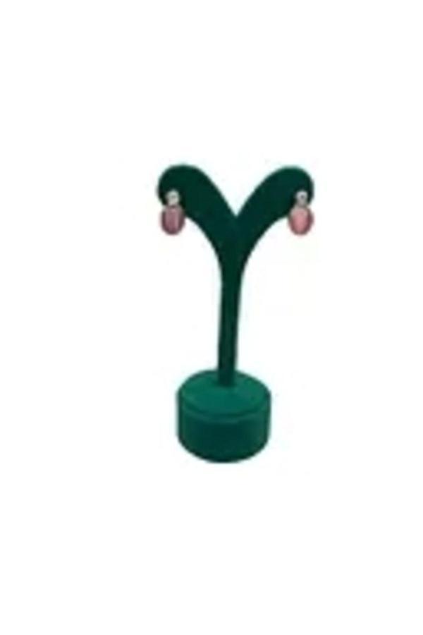 Megass Dekor Süet Kumaş Yeşil Renk 12 Cm Küpe Sergileme Aksesuar - Image 1